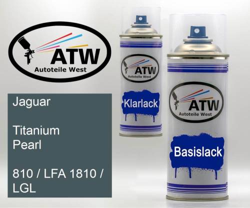 Jaguar, Titanium Pearl, 810 / LFA 1810 / LGL: 400ml Sprühdose + 400ml Klarlack - Set, von ATW Autoteile West.